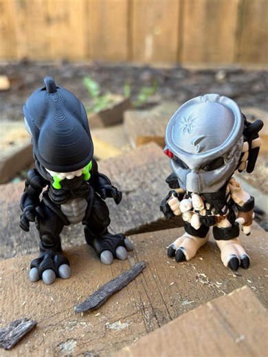 3D Printed Flexi Xenomorph W/extra Head and Predator Figurine - Etsy