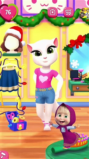 Masha Cosplay By My Talking Angel2 #masha #makeup ##cosplay#mytalkingangela2