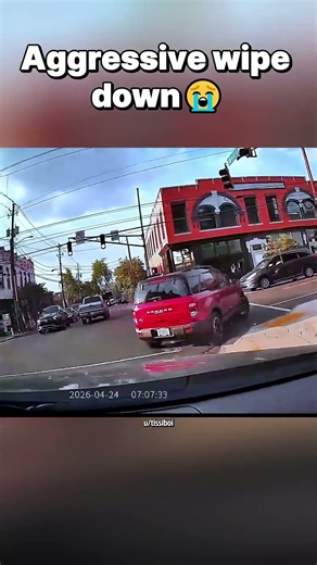 Aggressive wipe down😭 #dashcam #roadrage #carcrash