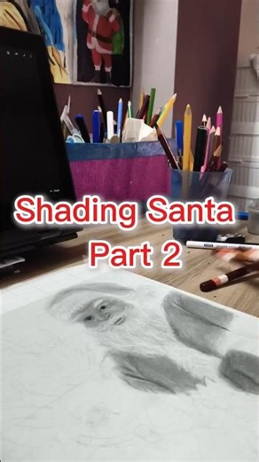 Santa Claus realistic drawing 💖 Part 3 🎅 #art #shorts #drawing #santa