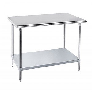 Advance Tabco GLG-4810 48" x 120" 14 Gauge Stainless Steel Work Table with Galvanized Undershelf