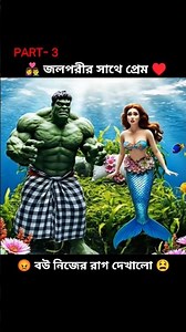 হাল্ক জলপরী ধরা খেল হাতেনাতে 😱 বউয়ের রাগে সমুদ্র কাঁপছে | Hulk Mermaid Story PART -3 #funny #shorts