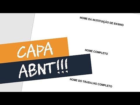 COMO FAZER CAPA DE TRABALHO ABNT