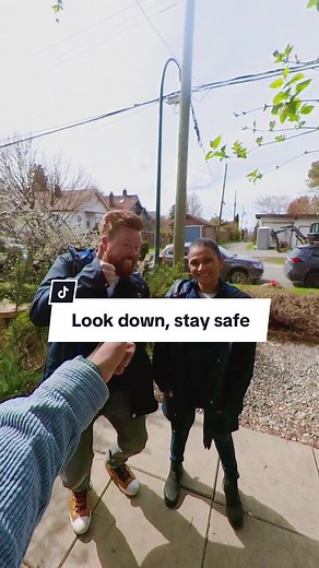 Stay safe when working outdoors this summer. Remember to look up and down to identify any hazards before you begin the job.