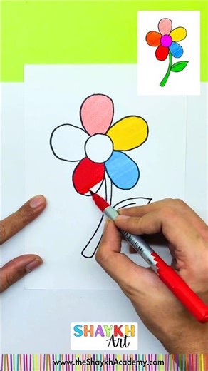 How to Draw a Beautiful Flower 🌺 | Drawing for School 👨🏻‍🎨