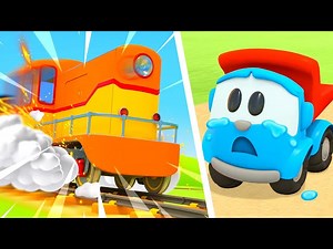 The train needs a train depot! Leo the truck & friends build new street vehicles. Cartoons for kids. - Videos For Kids