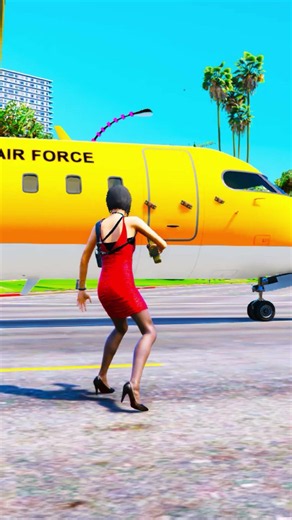 GTA V : GIRL 🤣 DESTROYED FOR AIRPLANE ✈️ #shorts