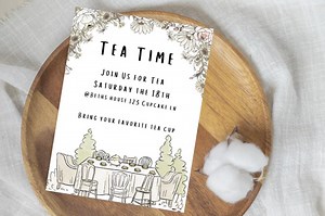 Tea Party Invite - Etsy