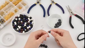 PH PandaHall 470pcs 8mm Lava Beads Natural Black Bead Black Lava Spacer Beads Oil Diffuser Bead Round Rock Stone Volcanic Rock Chakra Stone for Earrings Necklaces Bracelet Jewelry Making