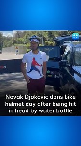 Novak Djokovic showed his sense of humour by arriving at the Italian Open wearing a bike helmet just 24 hours after being struck on the head by a water bottle. Following a second-round victory over Corentin Moutet in Rome on Friday, world No 1 Djokovic suffered an “accidental” blow to his head from a plastic bottle as he made his way off the court and collapsed to the ground in pain. #NovakDjokovic #tennis #italianopen #injury #viral #sports | editorji | Facebook