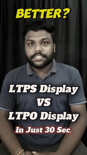 TejaTechTalks on Instagram: "📱 LTPS vs LTPO Display – What’s the Difference? 🤔 Most people don’t know this! 👀 LTPS (Low Temperature Poly-Silicon) and LTPO (Low Temperature Polycrystalline Oxide) might sound similar, but they’re not! ⚙️ 🔹 LTPS = Faster, efficient, but fixed refresh rate. 🔹 LTPO = Smarter, more power-efficient, supports adaptive refresh rates (like 1Hz to 120Hz). That’s why flagship phones use LTPO displays for smoother and battery-friendly performance 🔋✨ Which display does 
