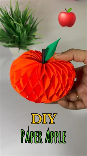 DIY Paper Apple | 3D Paper Apple | Easy Kids Craft Ideas #shorts #applecraft #papercraft #diy