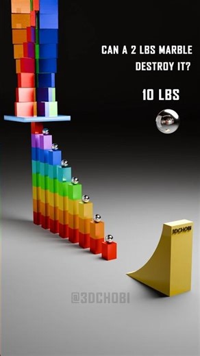 Can a small marble initiate the demolition ? satisfying rigid body simulation #relaxing