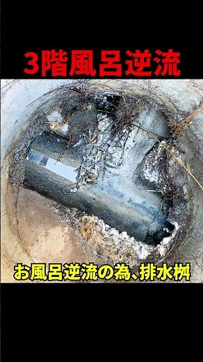 【詰まり抜き】3階風呂逆流！？20mワイヤーで錆汚れを粉砕@大阪府枚方市[排水溝掃除][排水管高圧洗浄]#shorts