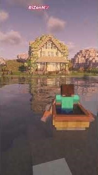 Peaceful Birch Lake House Build 🌅 #cottagecore #easybuild #minecraft #aesthetic