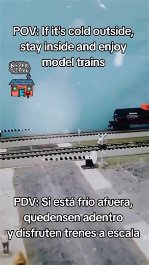 If it's cold outside, stay home and run model trains to avoid boredom during the Winter season./ Si está frío afuera, quedensen en sus casas y corran trenes a escala para evitar aburrimiento durante la temporada de Invierno. #winter2026 #invierno2026 #pointofviewpov #puntodevistapdv