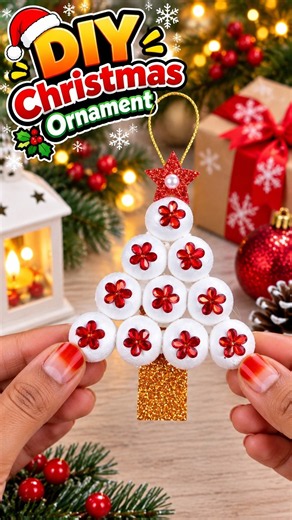 🎄 DIY Glitter Foam Christmas Ornament That Looks Amazing! ✨ #Shorts