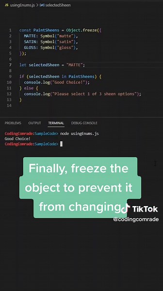 Using Enums! #softwareengineer #compsci #javascript