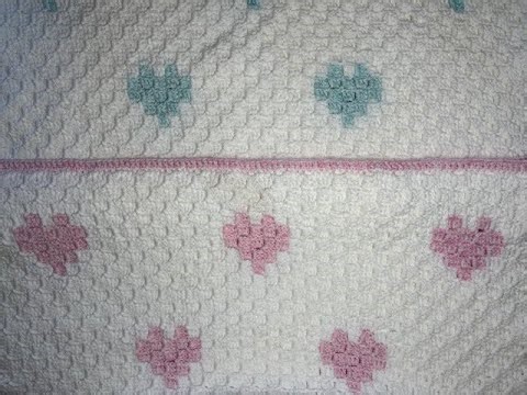 Hearts. Baby Blankets c2c Crochet