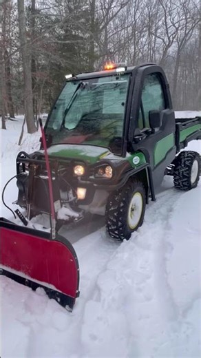 John Deere gator snow plowing #working #scenicviewlandscaping #snow #snowplowing #jondeere #utv