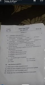 Biology Unit Test - Grade 12Section A: Multiple Choice Questi... | Filo