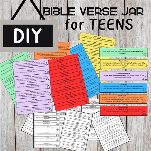 Printable Bible Verse Jar Template: Scripture Jar for Teen Emotions - Etsy