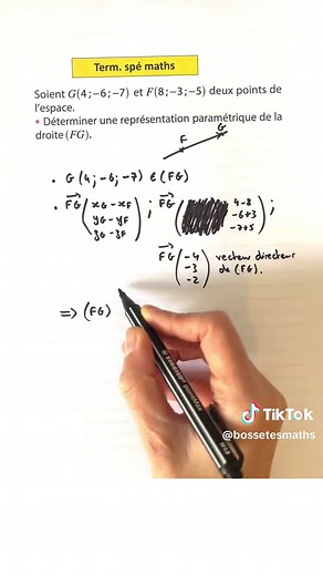 Représentation paramétrique d'une droite dans l'espace