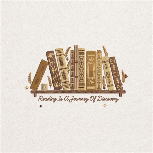 Book Lover Embroidery File | Reading Quote Design for Machine Embroidery - Etsy