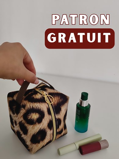 Trousse Beauté Cubique : Patron Gratuit à Coudre
