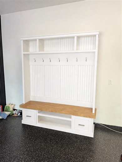 The Freeman | Custom Handmade Hall Tree With Drawers, Bench & Storage | Entryway Organizer | Solid Wood Furniture | Hall Tree - Etsy