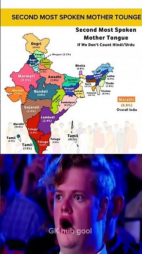 2nd Most Spoken Mother Tongue in Every Indian State 🇮🇳 | Language Map of India 🌍🗣️
