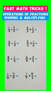 1.3K views · 127 reactions | Fast Operations of Fractions - Multiplying and Dividing Fractions made easy!  | Math Tricks Tutorial | Facebook