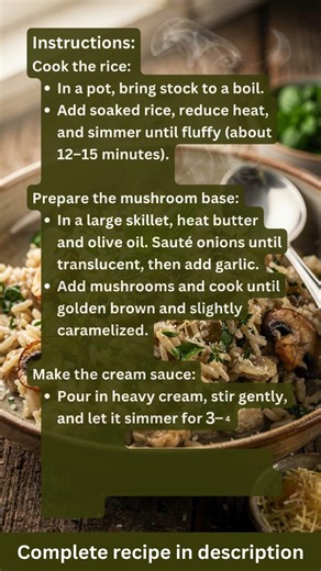 Mushroom & Herb Cream Rice – Recipe by What Shall I Cook