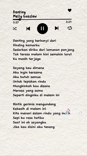 Denting #fyp #fypシ #mellygoeslaw #denting #lyrics #music #liriklagu