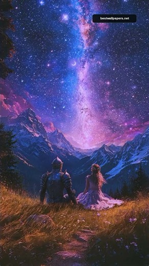 Knight and Princess Under the Galaxy Live Wallpaper