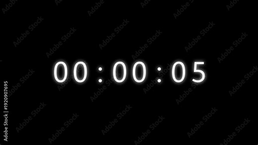 18 Second timer clock animation. Counting clock timer. Counter, seconds, timer number.