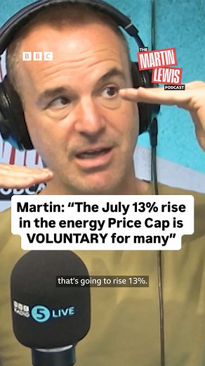 The July 13% rise in the energy Price Cap is VOLUNTARY for most who pay by direct debit. A snip from the Martin Lewis Podcast Energy Bills & Reclaim lost pension episode on BBC Sounds, Apple, Spotify & all the usual pod players. Whole of market energy comparison: search MSE Cheap Energy Club.
