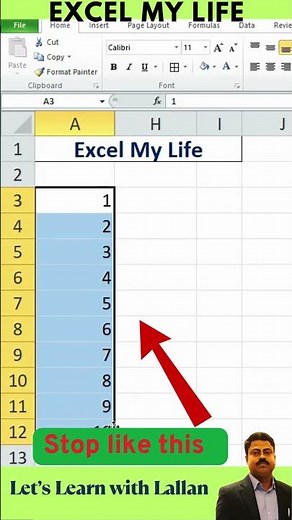 Stop Dragging Serial Numbers #NoMoreDragging #FillDown #ctrlshift #ExcelMagic #viralshort #excel