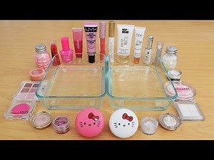Pink vs White - Mixing Makeup Eyeshadow Into Slime! Special Series 184 Satisfying Slime Video