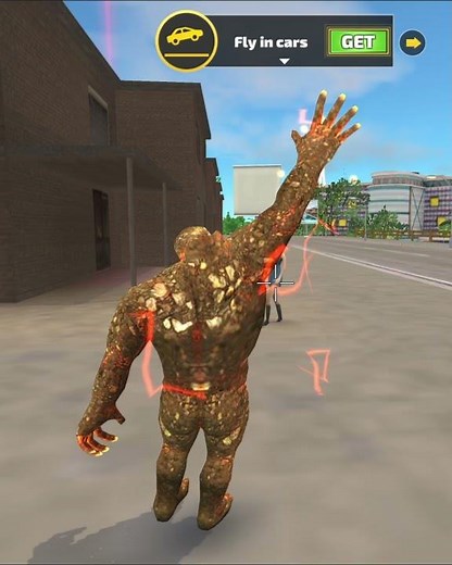 Rope Hero Vice Town (stone giant throw bus on car robot) rope hero vice town game #shorts