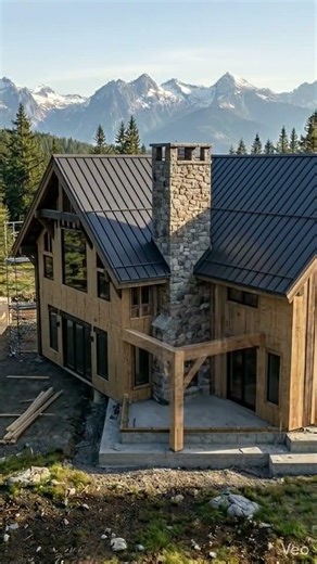 made a safe house in the middle of mountains asmr and ai construction