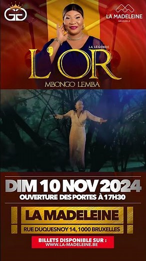 L'or mbongo - Concert Belgique - Annonce