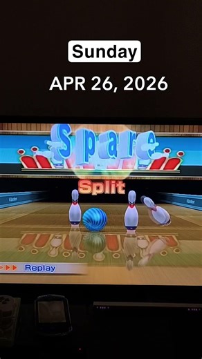 Getting a split in one hundred pin bowling on Wii Sports: Resort. #nintendo #wiisportsresort