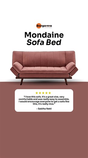 Looking for a sofa bed that doesn’t look like a sofa bed? The Mondaine is all about modern design, plush comfort, and functionality. It’s a stylish 2-seater by day and a cozy pull-out bed by night, perfect for overnight guests or lounging in style. Style meets convenience, and it all comes at a price you’ll love. | Bargainia | Facebook