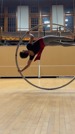 Aerial Hoop Acrobatics Performance Captivates Audience
