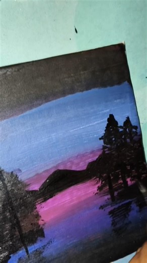 nature painting 🖌️🎨 of night scene #creation #painting art