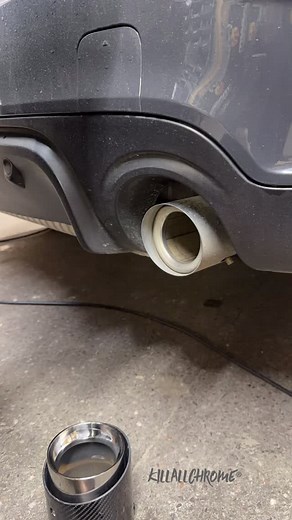 F Series MINI Exhaust Tip Covers - https://killallchrome.com/product/jcw-style-carbon-fibre-exhaust-tips-gen-3-f54-f55-f56-f60-f57 | Kill All Chrome