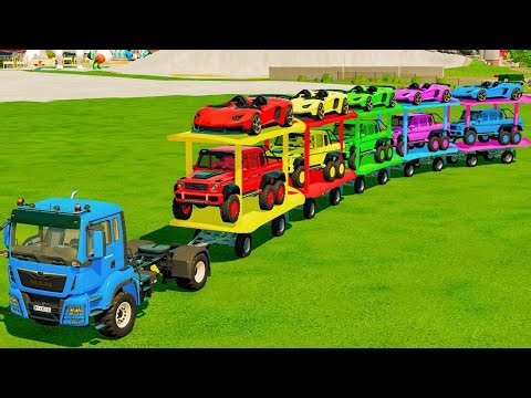 MASSIVE TRANSPORT DODGE HELLCAT POLICE, EXAUST FLAMES LAMBO & FS 25 CHAOS! Farming Simulator 25