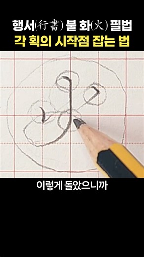 행서가 안 써진다면 '시작점'부터 확인하세요 (불 화 火)