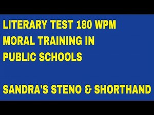 LIT TEST 180 WPM MORAL TRAINING IN OUR PUBLIC SCHOOLS